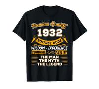 The Man Myth Legend 1932 93rd Birthday Gift 93 Years Old T-Shirt