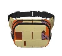 The Man on the Block Puzzle Square double - layer fanny pack with adjustable shoulder strap - travelling fanny pack - perfect for outdoor sports, Black, One Size