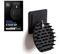 The Man Silicone Beard Scrubber & Hook - Silicone Beard Brush & Exfoliator for Men - Removes Beardruff - Deep Cleans, Unclogs Pores - Facial Hair Cleansing Brush (1Set)