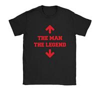 The Man The Legend Mens T-Shirt Large Black Funny Joke Rude Offensive Stag Do Present Gift