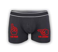 The Man The Legend Valentines Day Mens Boxers - Funny Joke Quote Novelty Christmas Birthday Anniversary Love Boyfriend Husband Shorts Pants Underwear Gift Present (2XL, Black Prime)