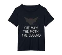 The Man The Moth The Legend Mothman Cryptid T-Shirt, Women's Plus, Black, 6X