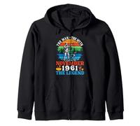The Man The Myth Born In November 1961 Legend 65 Years Old Zip Hoodie