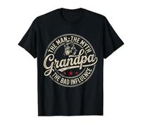 The Man The Myth Grandpa The Bad Influence Funny Monkey Value Graphic T-Shirt, Men, Black, XL