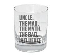 The Man The Myth The Bad Influence Uncle Whisky Glass Engraved Whiskey Glass Uncle Engraved Gifts for Uncle Birthday UncleThe Man, The Myth, The Bad Influence Uncle Whisky Glass Funny Whiskey Glass