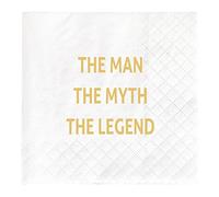 The Man The Myth The Legend Birthday Party Supplies Decorations Napkin (White Gold, 30pcs)