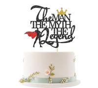 The Man The Myth The Legend Cake Topper, Super Dad Happy Birthday Theme Father's Day Party Decorations, Grandfather Birthday/Happy Father’s Day/Best Dad/Legend Retirement Theme Party Decor Supplies