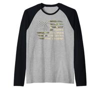 The Man The Myth The Legend Camo USA Flag Dad Gifts Raglan Baseball Tee