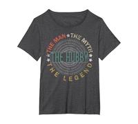 The Man The Myth The Legend The Hubby for Husbands T-Shirt, Women's Plus, Dark Heather Grey, 4X