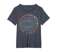 The Man The Myth The Legend The Hubby for Husbands T-Shirt, Women's Plus, Heather Blue, 4X
