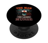 The Man The Myth The Legend The Murse Vintage Bearded Nurse PopSockets Adhesive PopGrip
