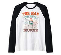The Man The Myth The Legend The Murse Vintage Bearded Nurse Raglan Baseball Tee