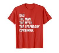 The Man The Myth The Legendary Coach Driver T-Shirt, Men, Red, Medium
