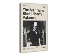 The Man Who Shot Liberty Valance Vintage Movie Poster Canvas Poster Bedroom Decor Landscape Office Room Decor Gift 12x18inch(30x45cm)