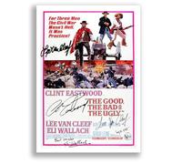 The Man With No Name Dollars Trilogy All Movie Film Posters Cast Signed A4 Poster Photo Print Framed Autograph Gift The Good The Bad And The Ugly (The Good, the Bad and the Ugly A3 Poster Only)
