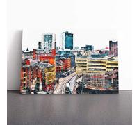 The Manchester Skyline | Canvas Wall Art Print | Framed & Ready to Hang Picture | Modern Home Decor for Living Room, Bedroom, Kitchen or Office | 30x20 Inches