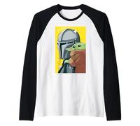 The Mandalorian and Grogu Comic Art Style Side Portraits Raglan Baseball Tee