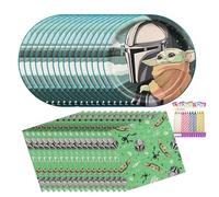 The Mandalorian and Grogu Party Supplies for 16, Dessert Plate & Napkin