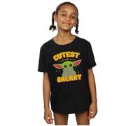 Star Wars Girls The Mandalorian Cutest in The Galaxy T-Shirt Black 7-8 Years