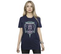 The Mandalorian Fierce Warrior Patch Cotton Boyfriend T-Shirt Star Wars Navy S