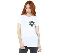 The Mandalorian Galactic Empire Insignia Breast Print Cotton Boyfriend T-Shirt Star Wars White 5XL