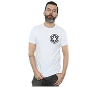 The Mandalorian Galactic Empire Insignia Breast Print T-Shirt Star Wars White 5XL