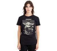 The Mandalorian Grogu in The Stars Ladies T Shirt, Black, Small