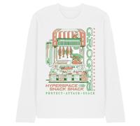 The Mandalorian Grogu Snack Shack Market Unisex Long Sleeve T Shirt, White, Large