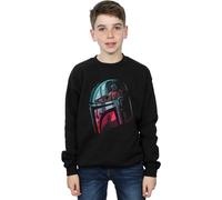Star Wars Boys The Mandalorian Mandalore Helmet Reflection Sweatshirt Black 3-4 Years