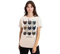 The Mandalorian Mando Helmet Grid Ladies T Shirt, Natural, XX-Large