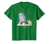The Mandalorian R2D2 and Grogu T-Shirt, Youth, Kelly Green, 3T