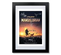 The Mandalorian Season 2 Cast Signed Autograph A4 Poster Photo TV Show Series Framed Memorabilia Gift Star Wars (A4 Black Framed & Mounted)