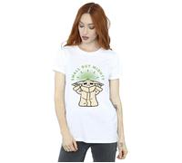(S, White) Star Wars Womens/Ladies The Mandalorian Small But Mighty Grogu Cotton Boyfriend T-Shirt