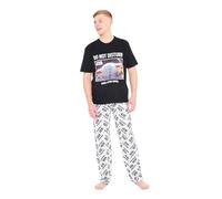 The Mandalorian 'The Child' Men's Pyjamas - Humorous Black T-Shirt with 'Do Not Disturb' Print & White Starry Bottoms | Nightwear (Sizes S-XL) (K6_0825_Y, UK, Alpha, S, Regular, Regular)