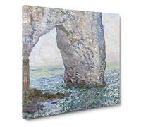The Manneporte Near Etretat by Claude Monet Canvas Print | Gallery Wrapped 30mm Frame Wall Art | 14x14 inches | Ready to Hang | Modern Picture | Living Room Bedroom Lounge Office