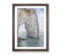 The Manneporte Near Etretat By Claude Monet Classic Painting Framed Wall Art Print, Ready to Hang Picture for Living Room Bedroom Home Office Décor, Walnut A2 (64 x 46 cm)