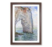The Manneporte Near Etretat by Claude Monet Framed Print | A2 Walnut Framed Wall Art | Ready to Hang | Modern Historical Picture | Living Room Bedroom Lounge Office