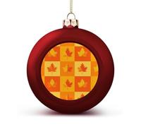 The Maple Leaf Pattern Christmas Baubles Hanging 4PCS
