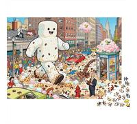 The Marshmallow Man’s Candy Rain Wooden Jigsaw Puzzle Waterproof 1000 Piece Puzzles for Adults Colourful Challenging Games