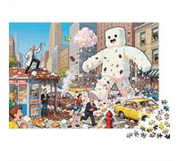 The Marshmallow Man’s Candy Rain Wooden Jigsaw Puzzle Waterproof 1000 Piece Puzzles for Adults Fun Home Decoration
