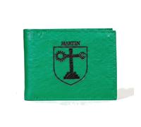 The Martin Irish Family Crest Coat of Arms Green Pu Leather Wallet Personalised Laser Engraved Bifold