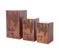 The Maryam Crafts Personalized Cremation Urns for Dog Ashes Rosewood Engraved Wooden Pet Urn Compatible With Dogs Cats Pets Handcrafted Memorial Ashes Box Black Leaves Willow Design