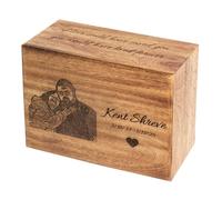 The Maryam Crafts Personalized Handmade Wooden Box Funeral Cremation Urns for Human Ashes Adult Large - Burial Urns for Columbarium - Engraved Photo Urn (Large - 9 x 7 x 4 inches)