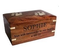 The Maryam Crafts Personalized Rosewood Pet Urn for Dog Ashes Custom Engraved Wooden Cremation Box Compatible With Dogs Cats Pets Memorial Keepsake Funeral Ashes Container Pet Loss Remembrance Urn