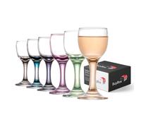 the mask el turko Colored Cordial Glasses Set Of 6 Liqueur, Absinthe, Mini Wine Port Glasses, Stem Shot Glasses, Apertif Glassware ((2oz/55ml)