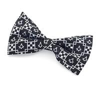 THE MASONIC COLLECTION - 100% Silk Woven Pavement Bow Tie - Conveniently Pre Tied & Adjustable - Freemason Gifts for Men