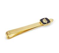 THE MASONIC COLLECTION - Acacia Leaf Symbol Tie Slide For Men - Eye Catching - Design Masonic Symbol - Gold Plated - With Velvet Pouch - Freemason Gift for Men