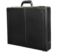 THE MASONIC COLLECTION Classic Layflat Grand Rank Briefcase - Black Imitation Leather Regalia Case with Lock - Freemason Personalised Gift for Men