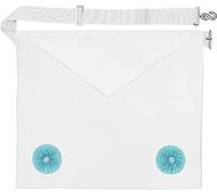 THE MASONIC COLLECTION - Craft Fellow 2nd Degree Lambskin Leather Apron - White Colour with Blue Rosettes - Large Pocket & Adjustable Belt - An Ideal Freemason Gift For Men