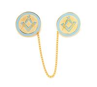 THE MASONIC COLLECTION Craft Regalia Ladies Gown Clips - Gold Plated Chain - Square & Compass Design - Velvet Gift Pouch - Gift Accessory for Freemasons